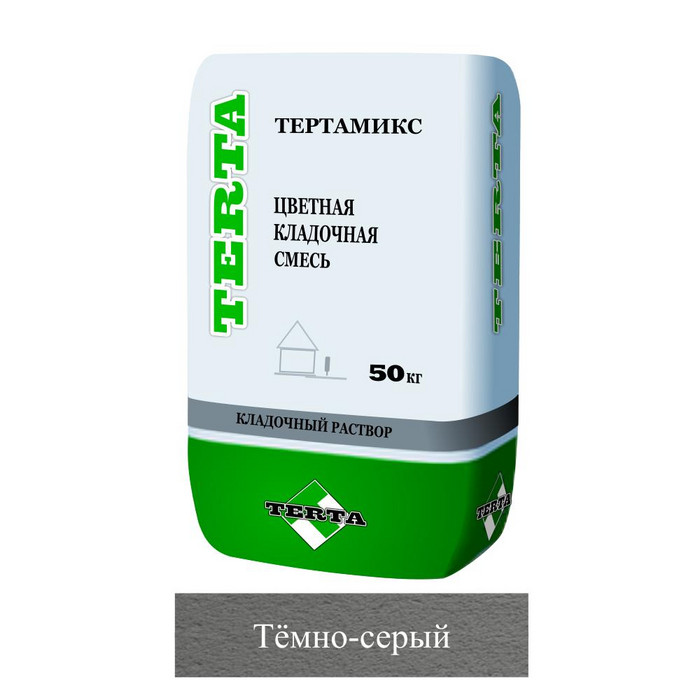 Кладочная смесь цементная Terta зима Тертамикс М150 темно-серый 5057 50кг