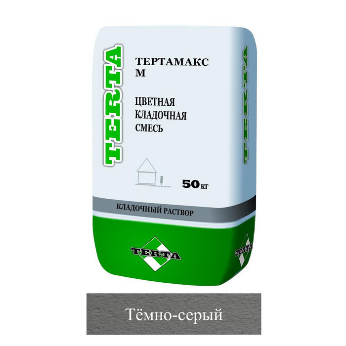 Кладочная смесь цементная Terta зима Тертамакс М М150 темно-серый 5157 50кг
