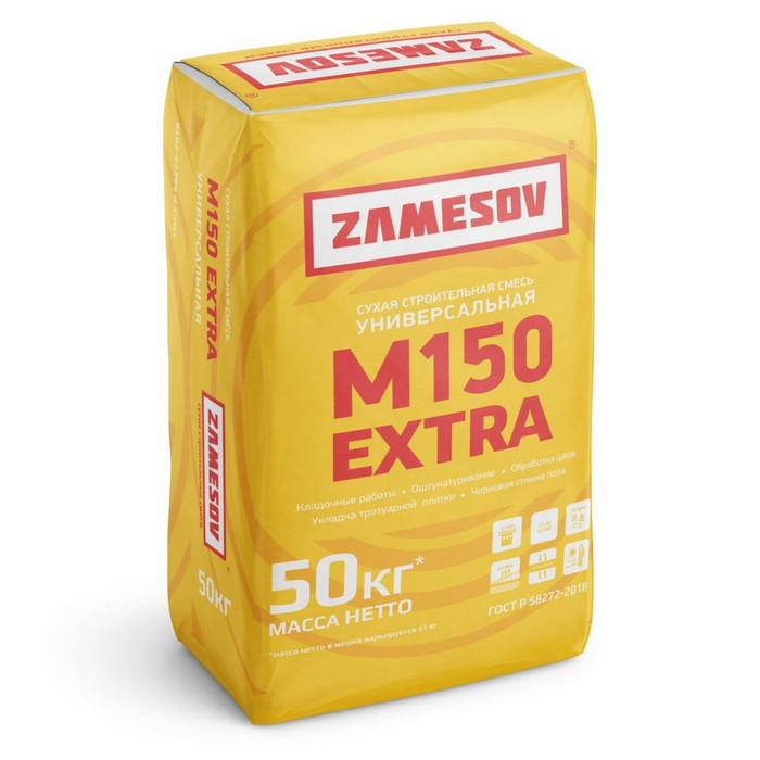 Кладочная смесь цементная Zamesov Extra универсальная М150 серый 50кг